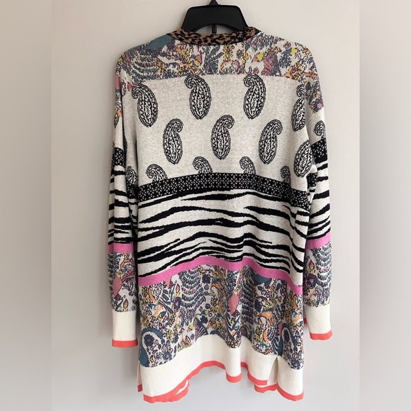 ANTHROPOLOGIE Bricolage Mixed Print Zebra Paisley Cardigan Kimono Oversized Sz S - Picture 10 of 15